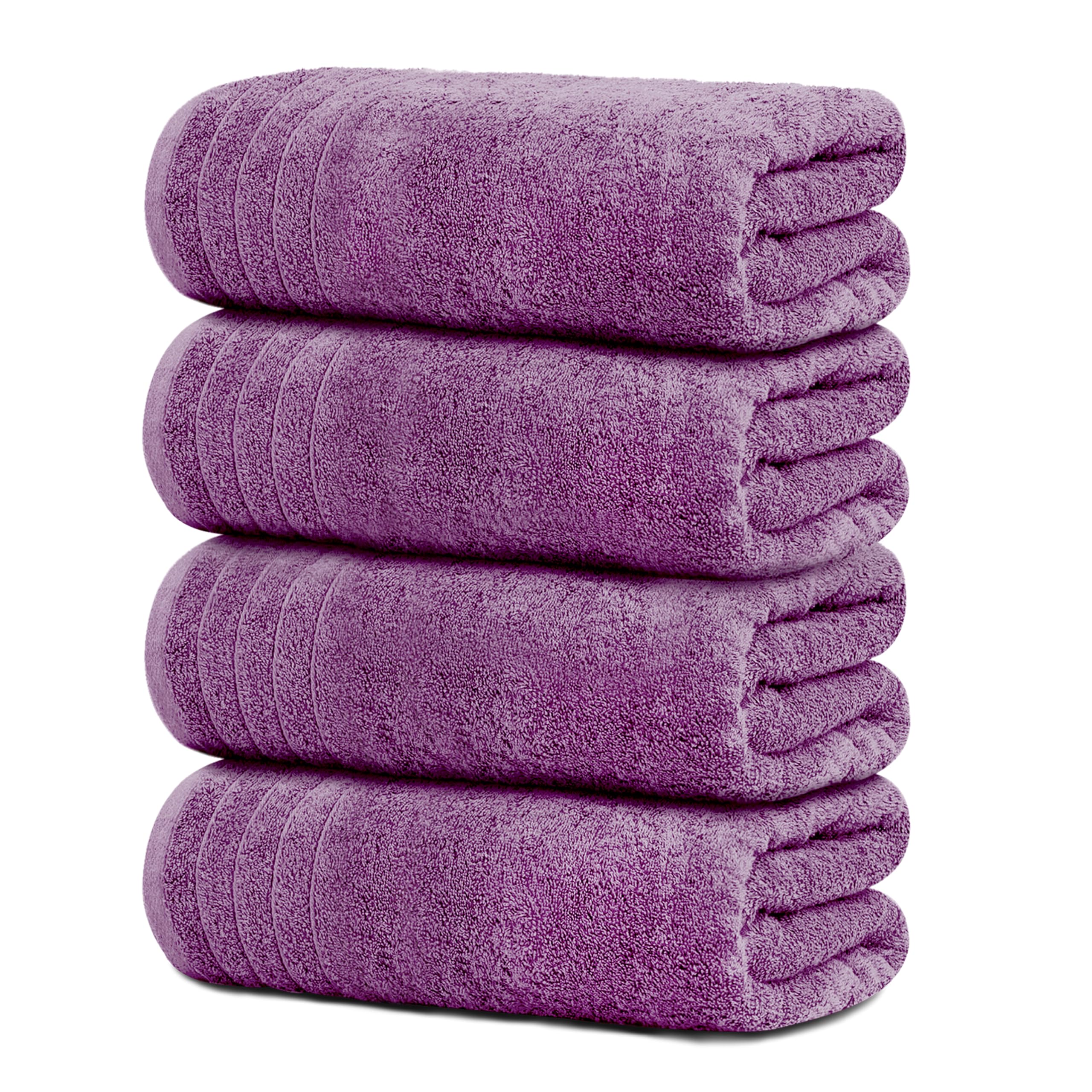 Tens Towels Pack of 4 Extra Large Bath Towels 30 x 60 Inches, 100% Cotton, Larger & Lighter Weight, Quicker to Dry, Super Soft and Absorbent, Perfect for Bathroom, Beige