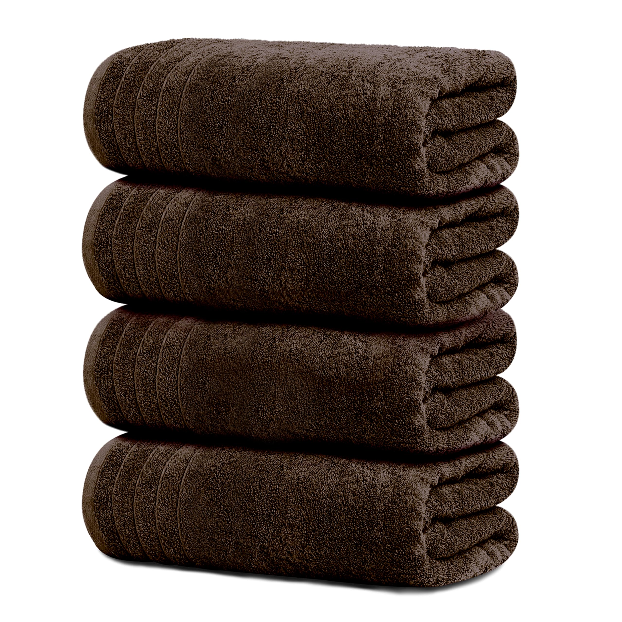 Tens Towels Pack of 4 Extra Large Bath Towels 30 x 60 Inches, 100% Cotton, Larger & Lighter Weight, Quicker to Dry, Super Soft and Absorbent, Perfect for Bathroom, Beige