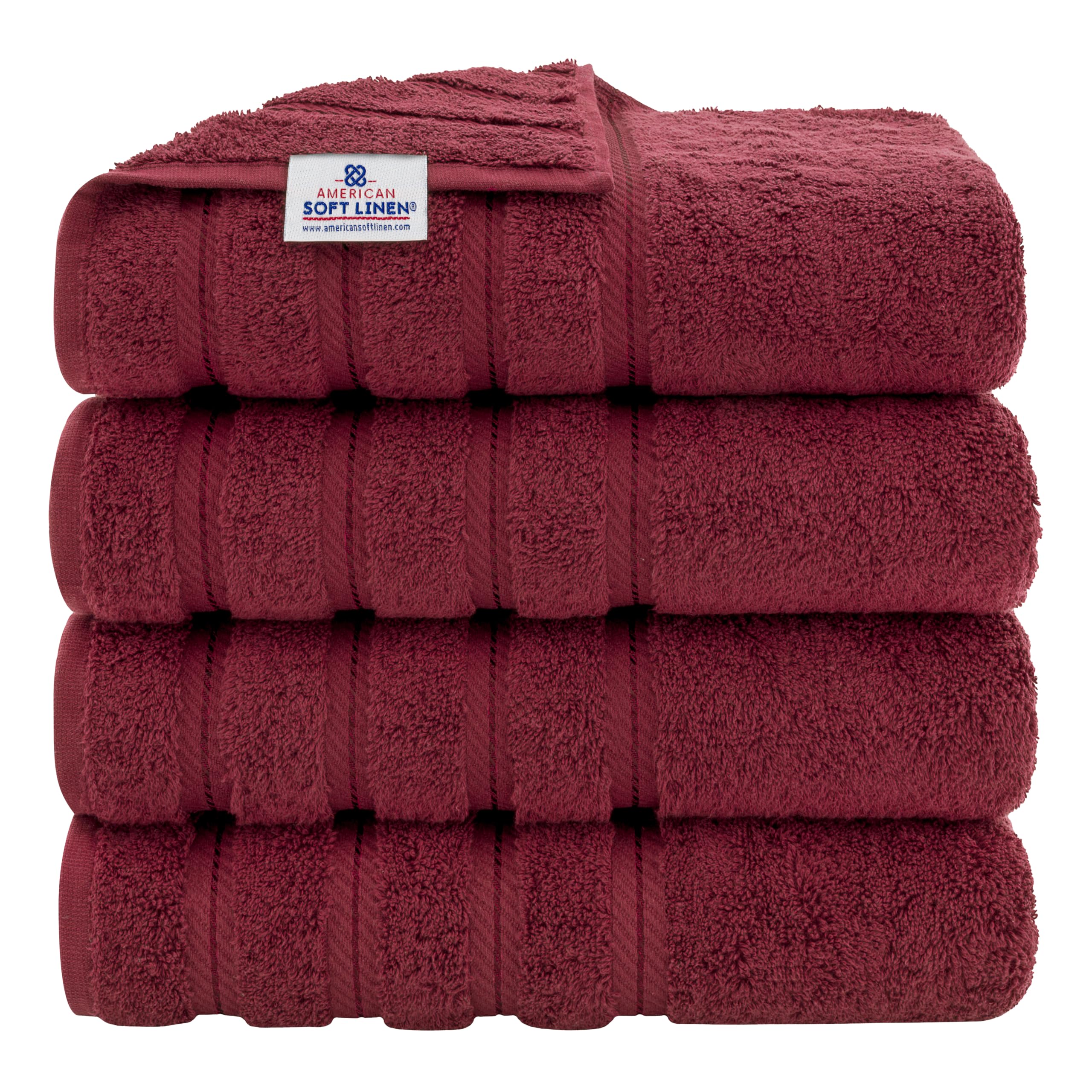 American Soft Linen Luxury 6 Piece Towel Set, 2 Bath Towels 2 Hand Towel 2 Washcloths, 600 GSM 100% Cotton Turkish Towels for Bathroom, Silver Grey Towel Sets