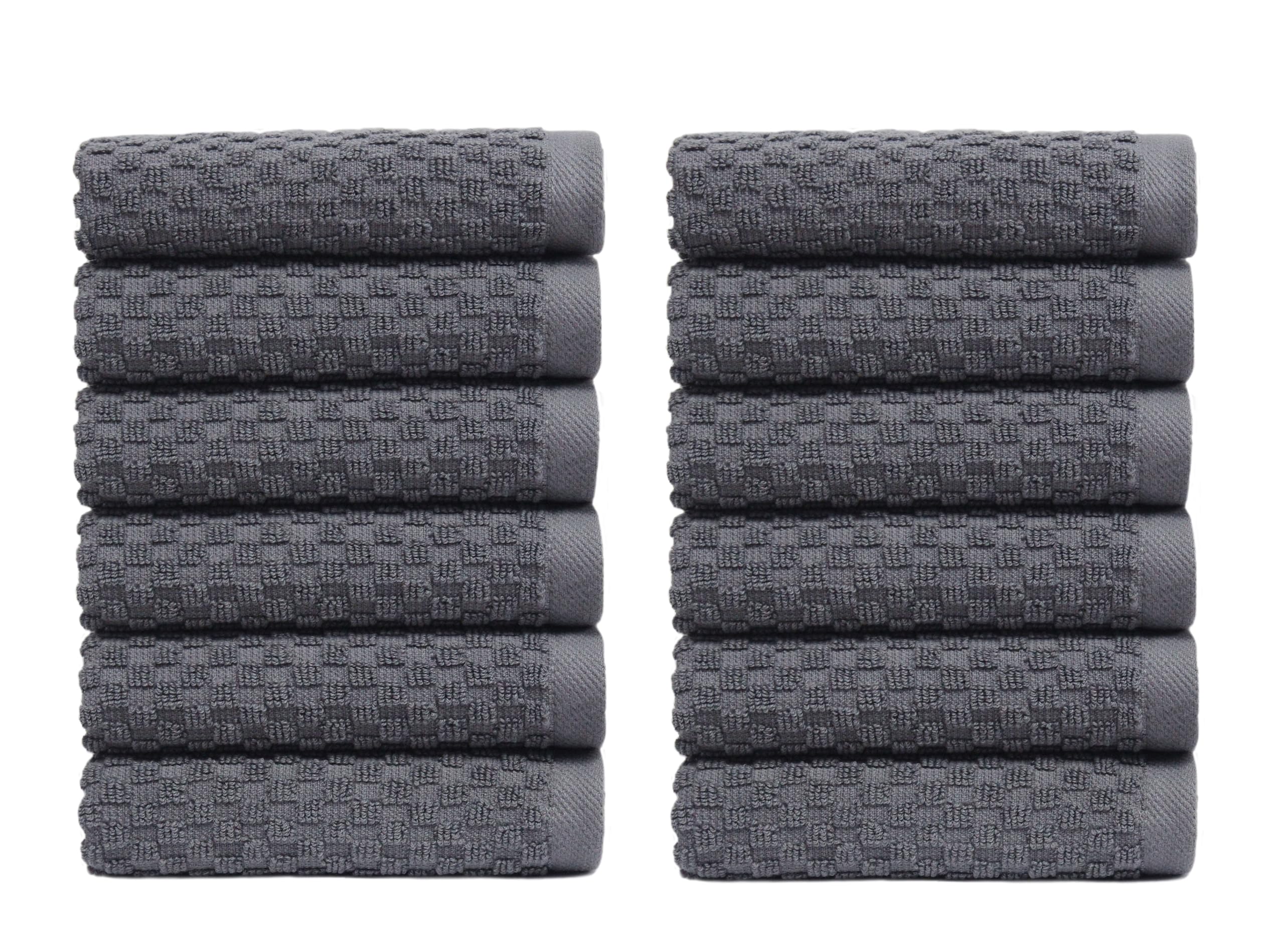 Set of 4 Linen Waffle Weave Bath Towels, 100% Ringspun Cotton 30"×56" Quick Dry Towels