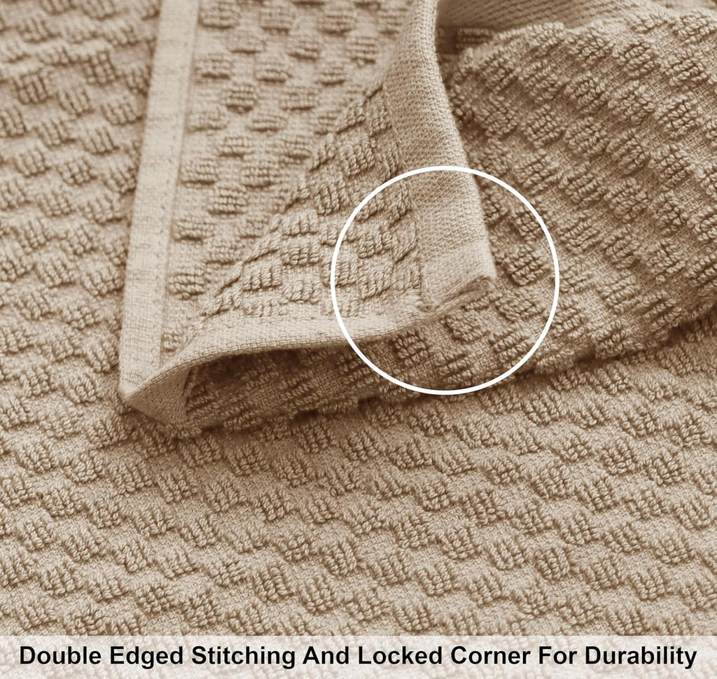 Set of 4 Linen Waffle Weave Bath Towels, 100% Ringspun Cotton 30"×56" Quick Dry Towels