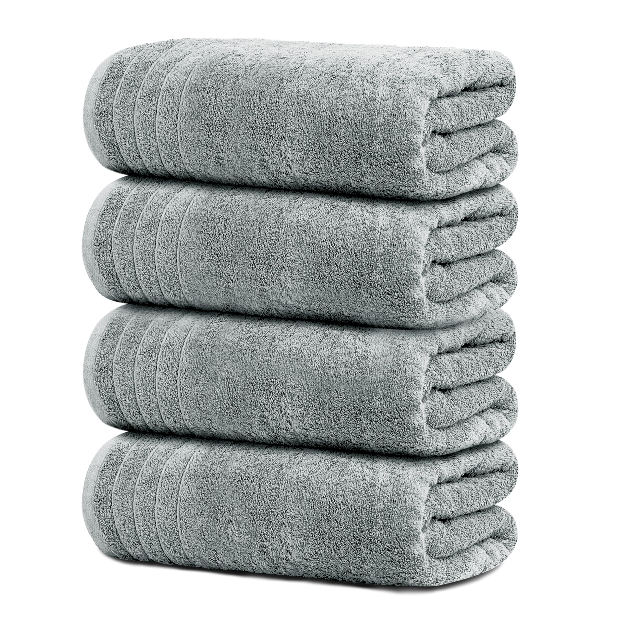 Tens Towels Pack of 4 Extra Large Bath Towels 30 x 60 Inches, 100% Cotton, Larger & Lighter Weight, Quicker to Dry, Super Soft and Absorbent, Perfect for Bathroom, Beige