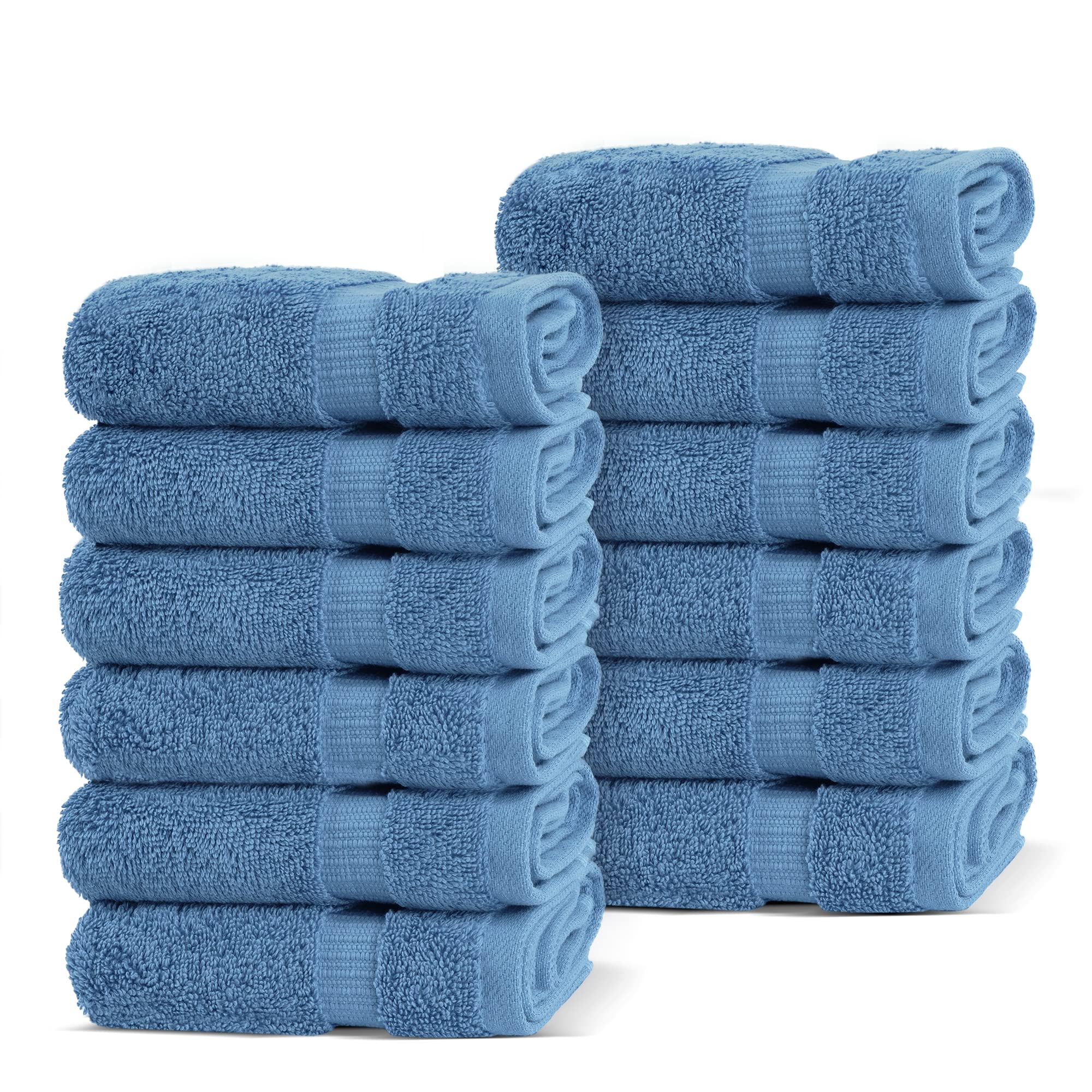 Chakir Turkish Linens 4 Piece Extra Large Bath Towels, 100% Cotton Luxury Turkish Towels for Bathroom, Soft Absorbent Bath Towels, 30 x 60 Inches, Wedgewood