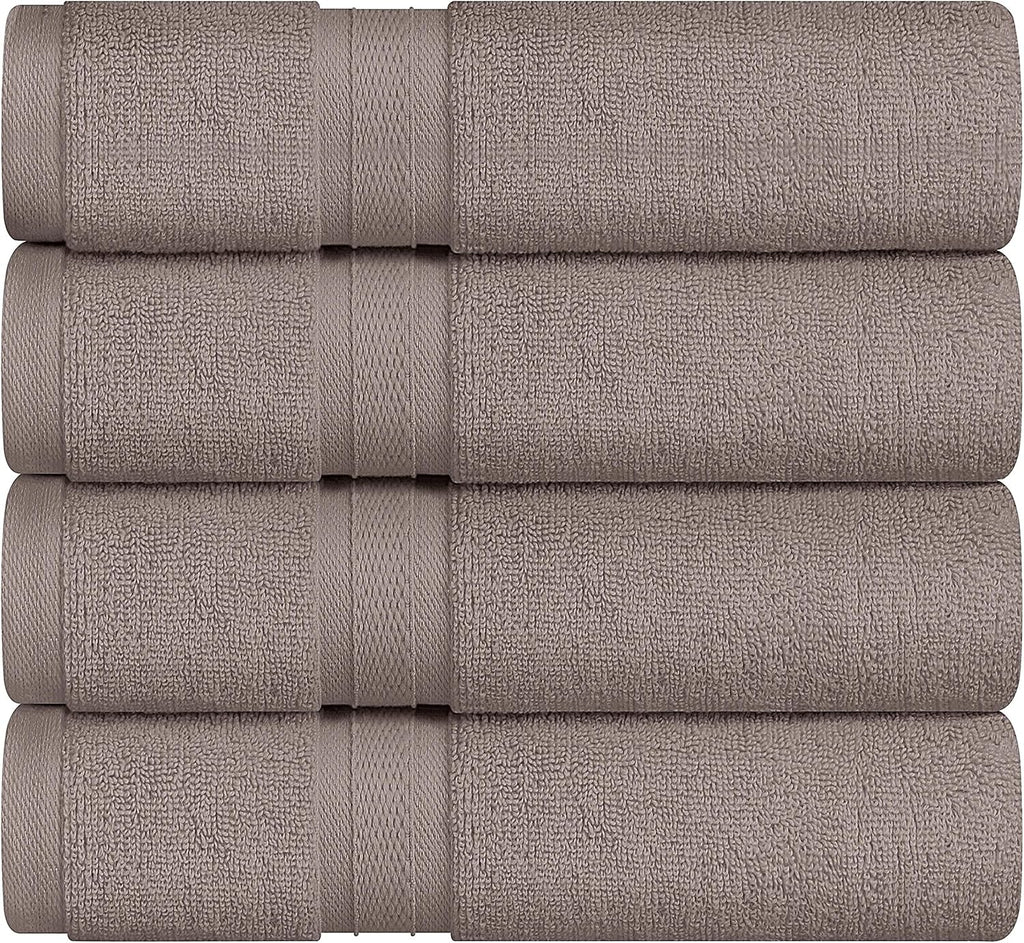 Towel and Linen Mart 4 Pieces Bath Towel Sets - Silver - 2 ply Low Twist Soft Feel Luxurious,Quick Dry, Extra Absorbent, 100% Ring Spun Cotton 600 GSM (27 x 54, Pack of 4)